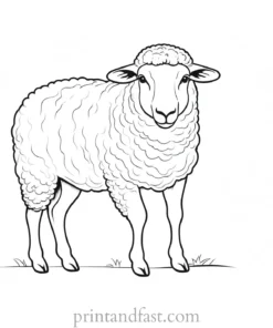 sheep coloring page nature