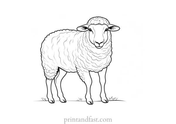 sheep coloring page nature