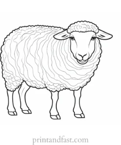 sheep coloring page outlines