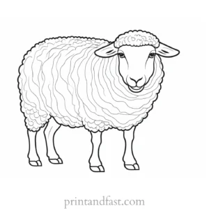 sheep coloring page outlines