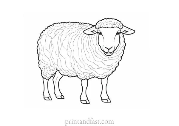 sheep coloring page outlines