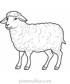 sheep coloring page pastel