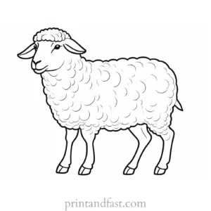 sheep coloring page pastel