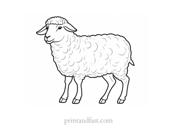 sheep coloring page pastel