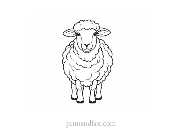 sheep coloring page printable