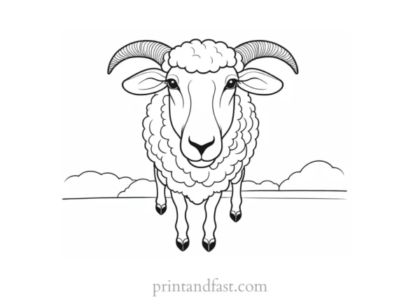 sheep coloring page seasonal