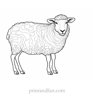 sheep coloring page template