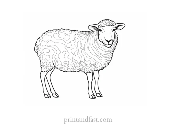 sheep coloring page template