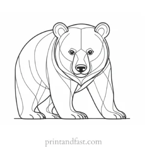 simple Bear Coloring Page