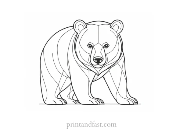 simple Bear Coloring Page