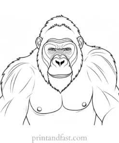 simple Gorilla Coloring Page