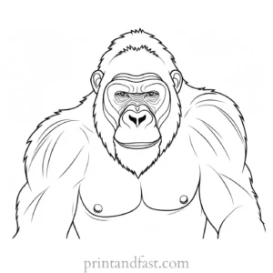 simple Gorilla Coloring Page