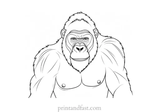 simple Gorilla Coloring Page