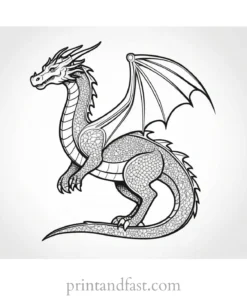 simple dragon coloring page