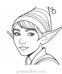 simple elf coloring page