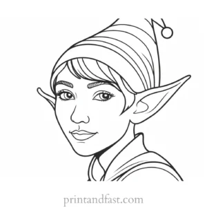 simple elf coloring page