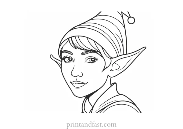 simple elf coloring page