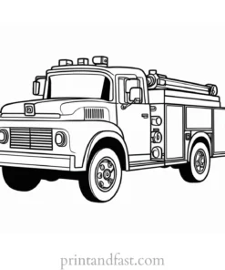 simple fire truck coloring page