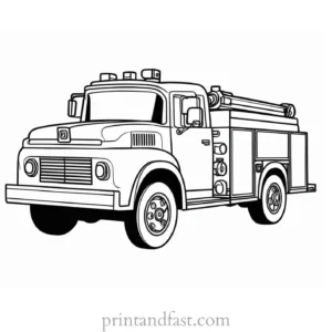 simple fire truck coloring page