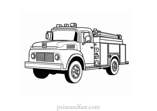 simple fire truck coloring page