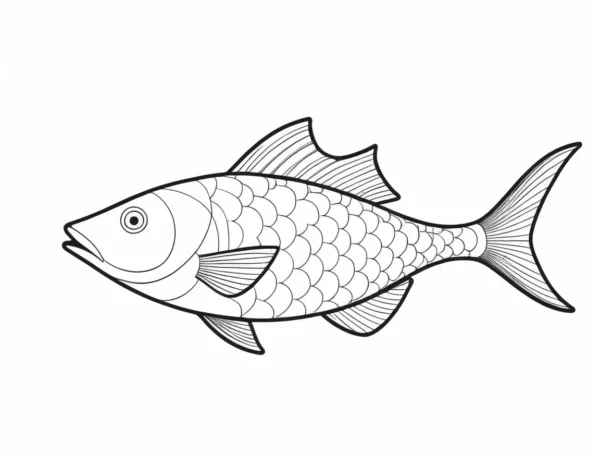 simple fish coloring page