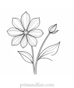 simple flower coloring page