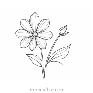 simple flower coloring page