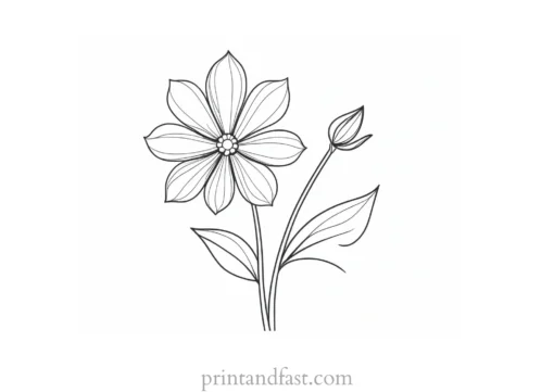 simple flower coloring page