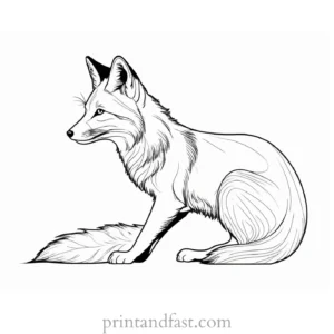 simple fox coloring page