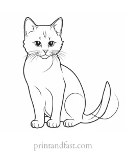 simple kitten coloring page