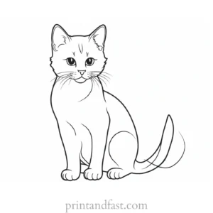 simple kitten coloring page