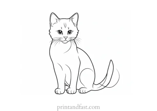 simple kitten coloring page