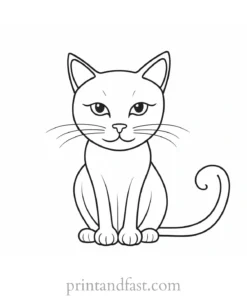 simple kitty coloring page