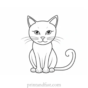 simple kitty coloring page