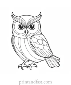 simple owl coloring page