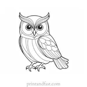 simple owl coloring page