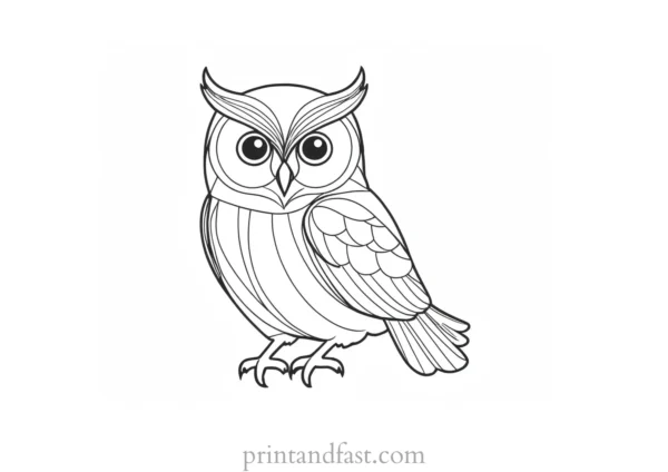 simple owl coloring page