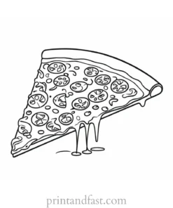 simple pizza coloring page