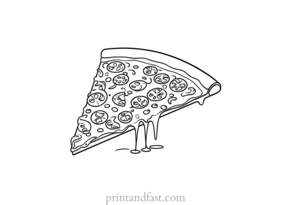 simple pizza coloring page