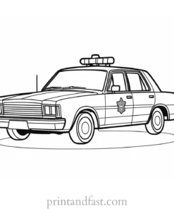 simple police car coloring page