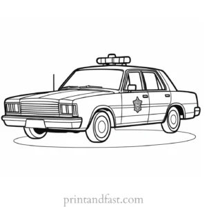 simple police car coloring page