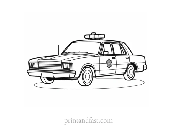 simple police car coloring page