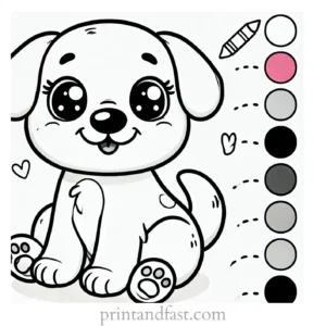 simple puppy coloring page