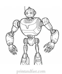 simple robot coloring page