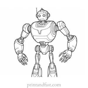 simple robot coloring page