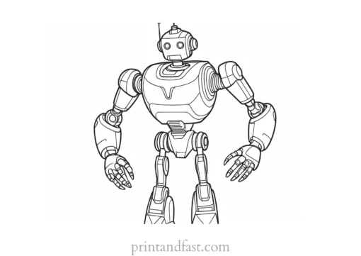 simple robot coloring page