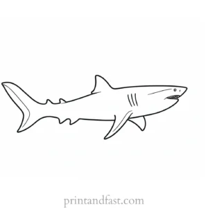 simple shark coloring page