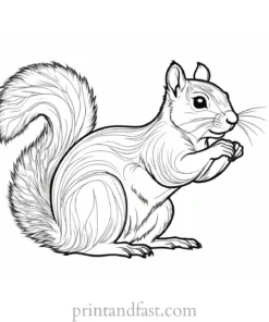 simple squirrel coloring page