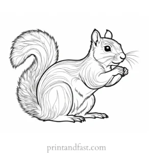 simple squirrel coloring page