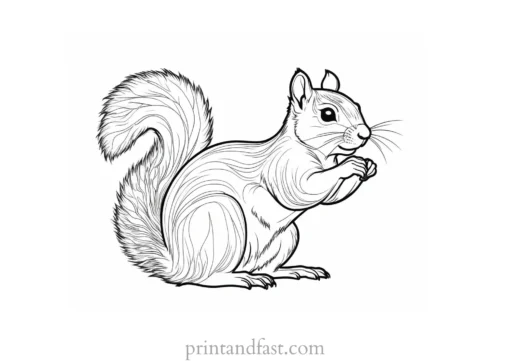 simple squirrel coloring page